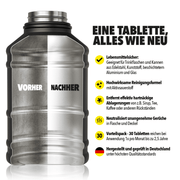 Reinigungstabletten für Trinkflaschen - ABOVE.Water Jug Thermosflasche 2 Liter 1 Liter Fitness Sport Outdoor Wandern Wasserflasche